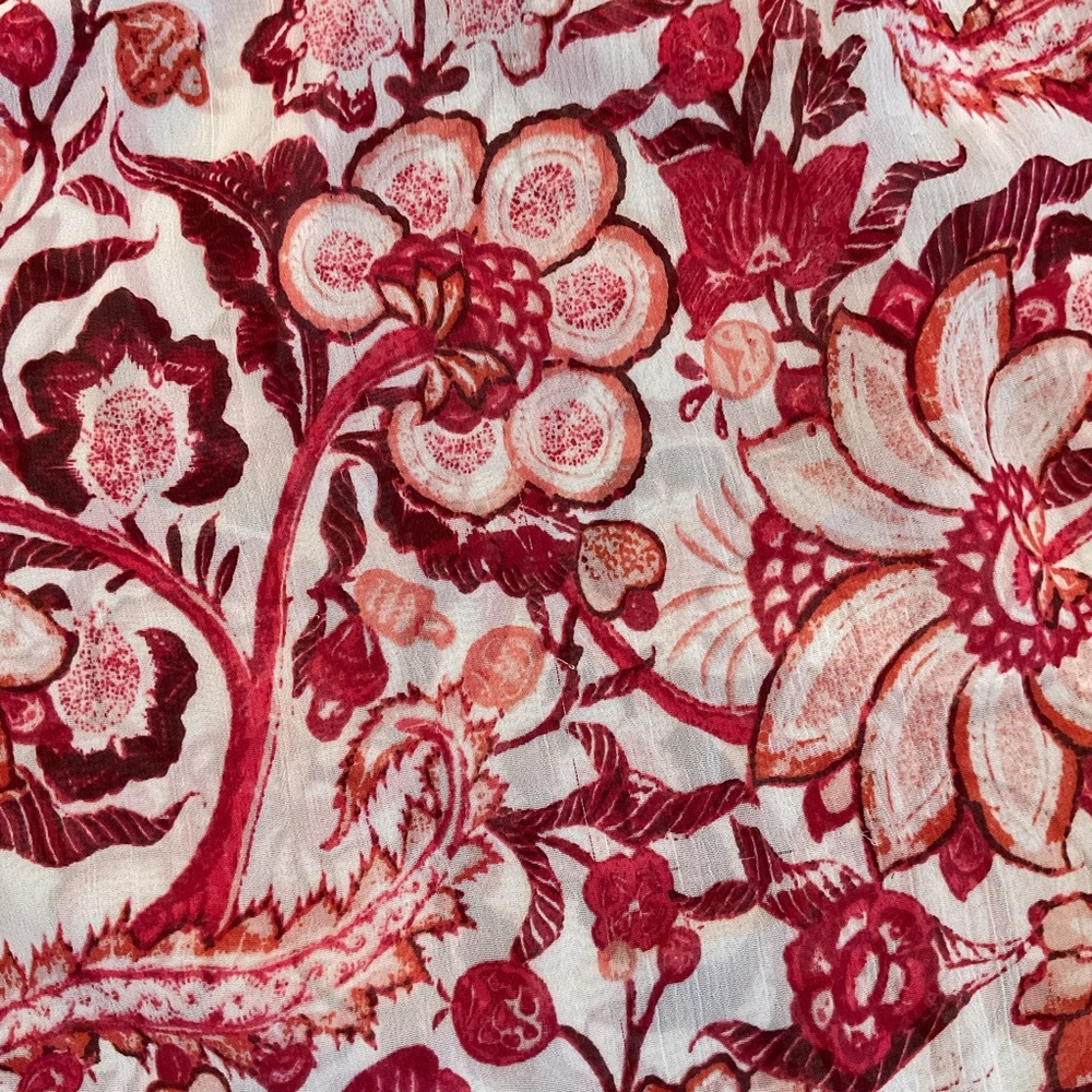 Lucky Brand Red-Pink Floral Cap Sleeve Blouse - Picture 7 of 7